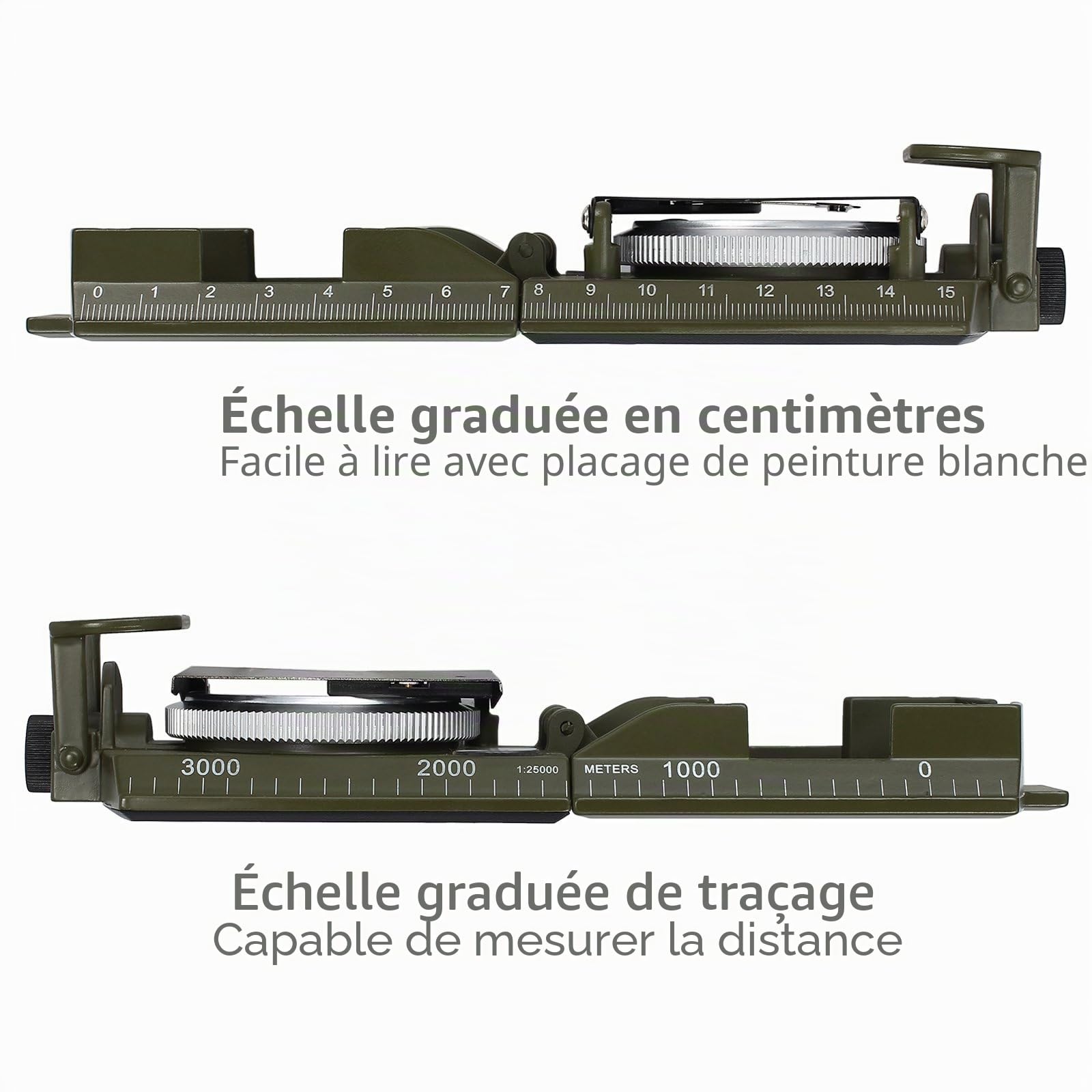 Proster Boussole de Randonnée Professionnelle avec Clinomètre – Boussole Militaire Étanche IP65 de Navigation et d’Orientation pour Camping, Trekking et Activités de Plein Air