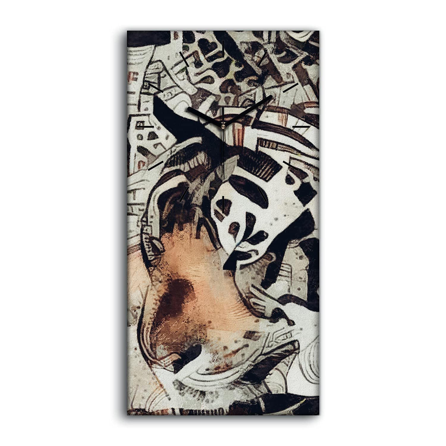 Horloge sur Toile Salon et Chambre Coloray Décoration Art Mural Silencieux 30x60cm