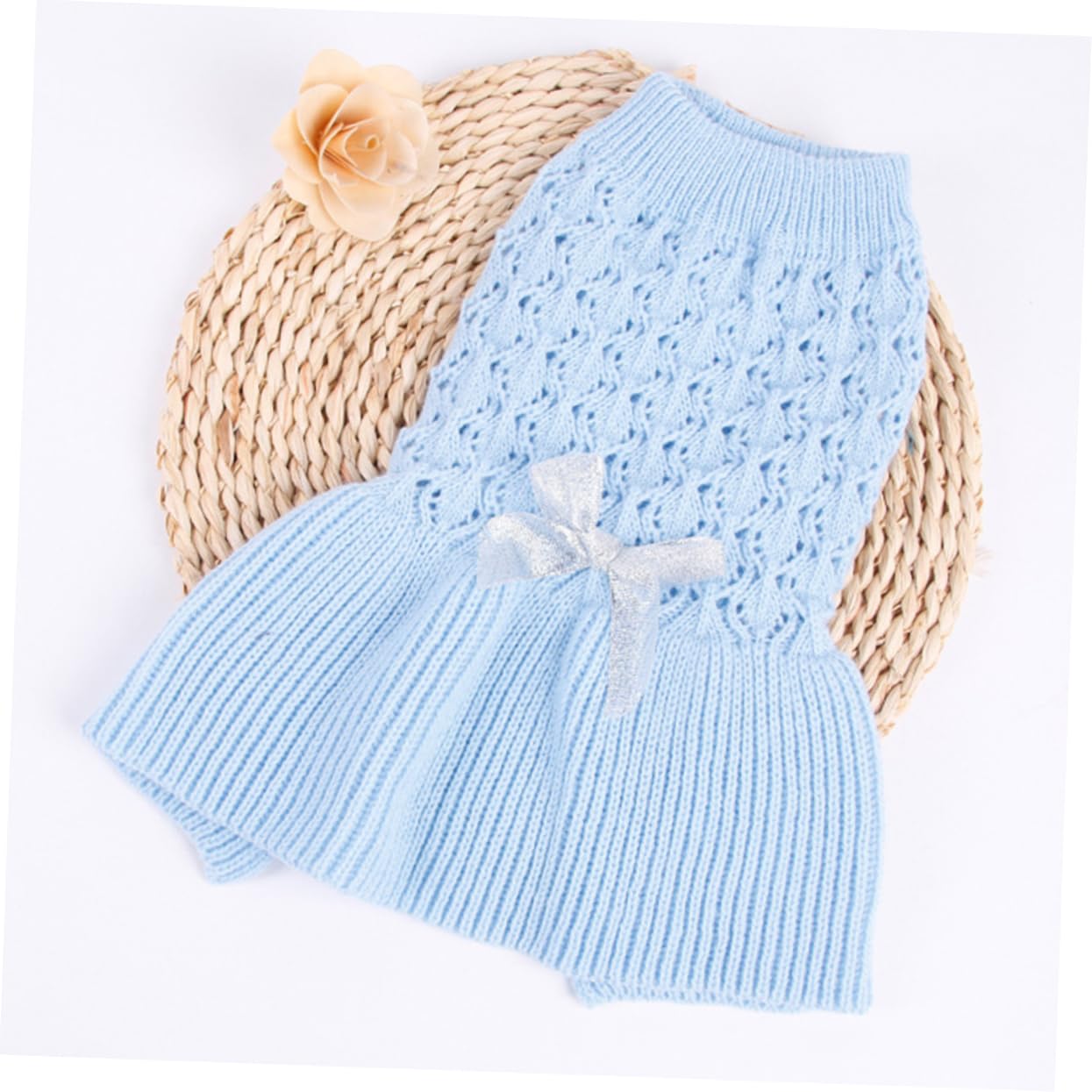Didiseaon 3pièces Pull Printanier pour Chien Et Chat Vêtement Doux Laine pour Chiens Et Robe Adorable à Deux s Bleu