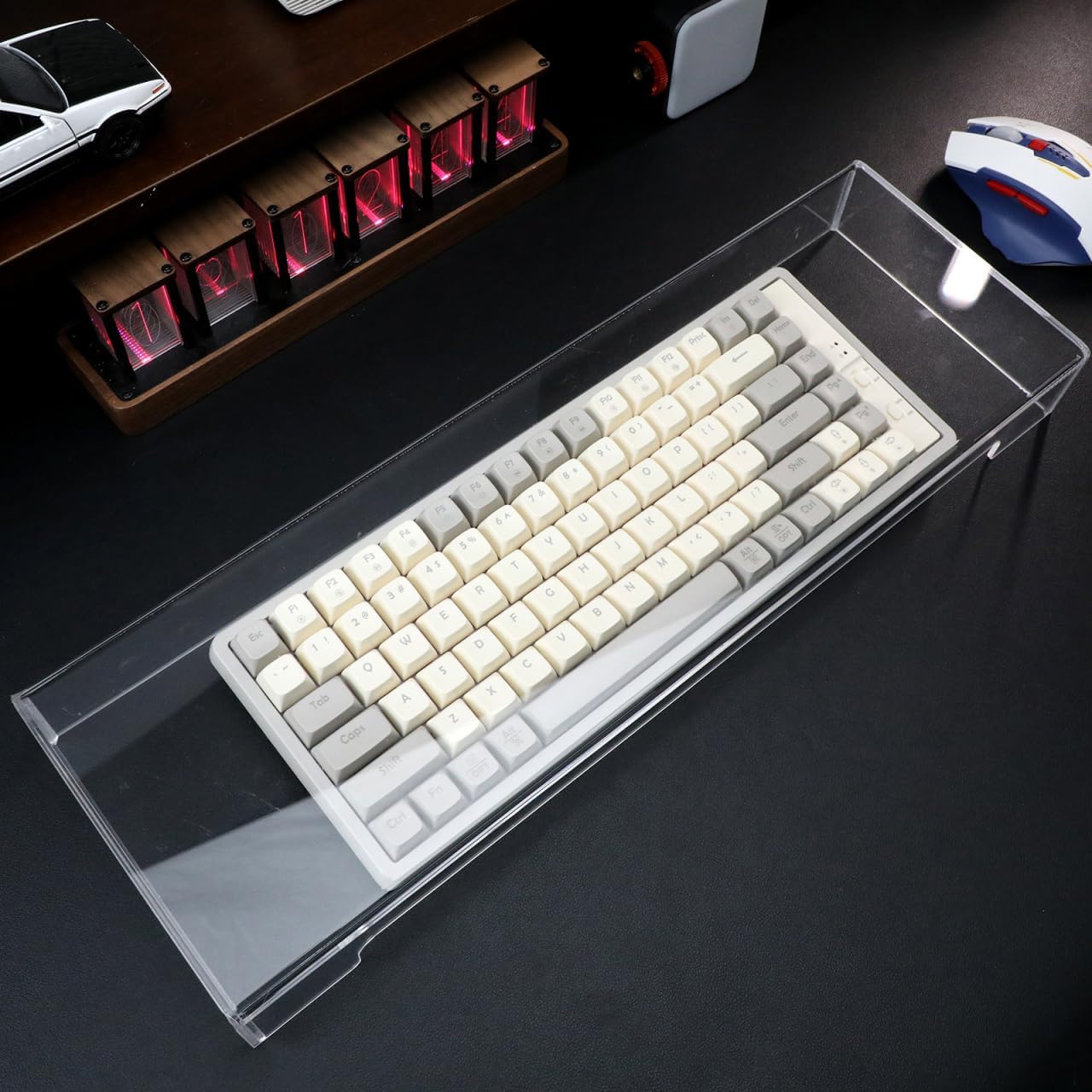 Acrylic Keyboard Cover, Clear Keyboard Dust Cover for Desktop Anti-Cat Protector Lid Waterproof Protective Case (18.5x5.9x1.8 Inches)