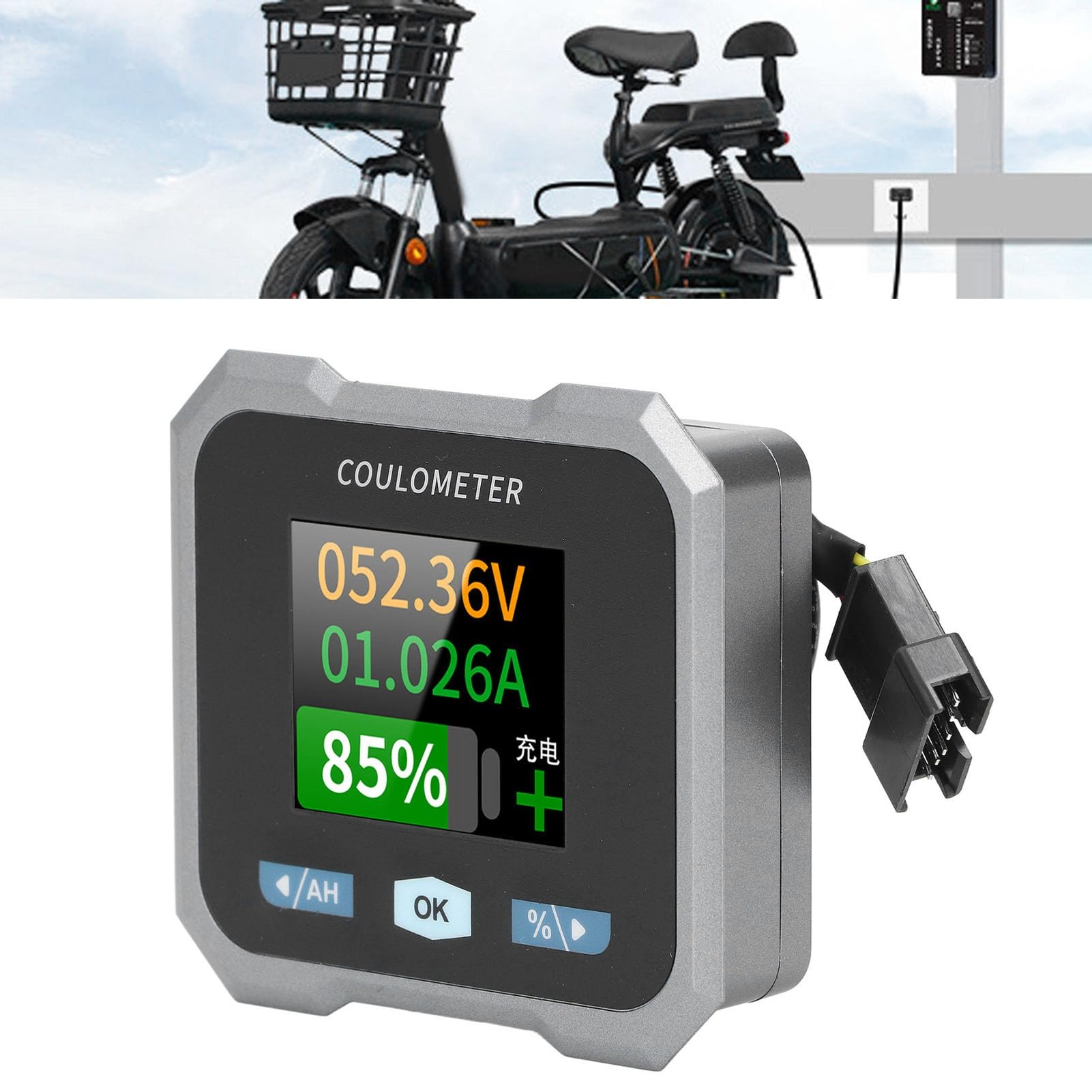 Yosoo Health Gear Inteligentny Monitor Akumulatora Wodoodporny Monitor Akumulatora RV z Bocznikiem BT 10 do 100 V 50 A Wyświetlacz ze Stali Nierdzewnej ABS dla łodzi Kempingowej Tester Napięcia