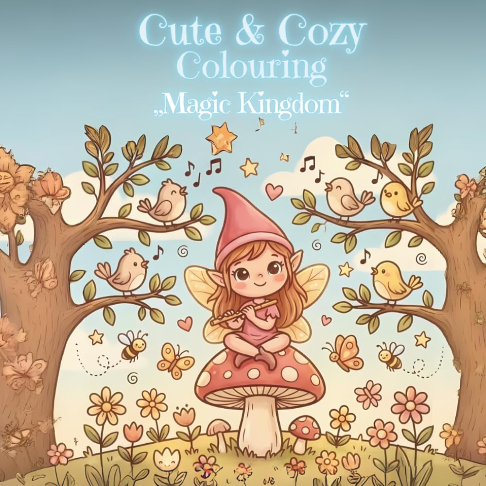 Cute & Cozy Colouring Book Magic Kingdom: with Fairies, Elves and Princesses for Relaxing Coloring Fun