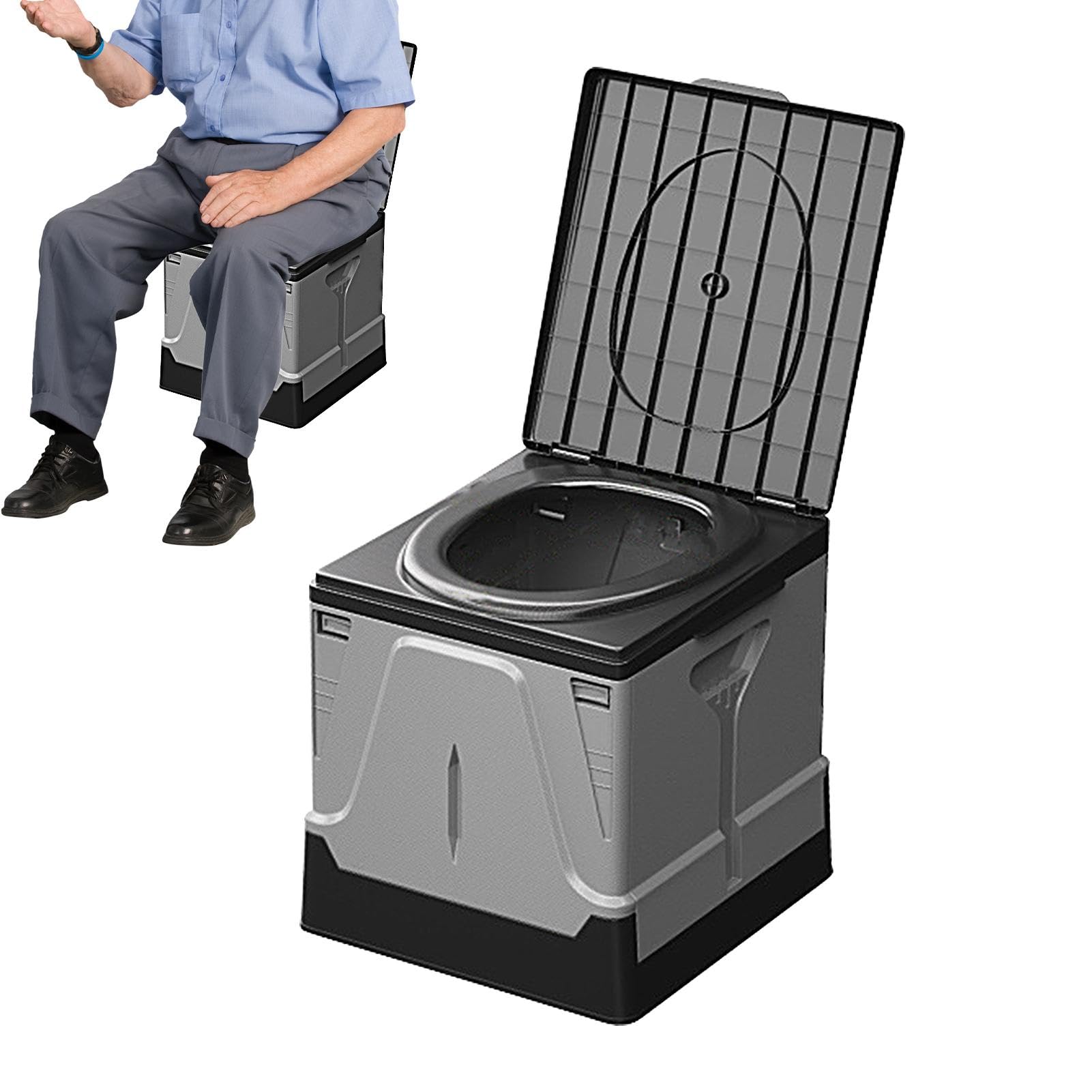 Inodoro Plegable para Viaje Retráctil Telescópico Plegable Transportable | Orinal de Viaje Portátil para Coche Retráctil Telescópico Capacidad De Carga 181 kg, Adultos, Camping, Senderismo,