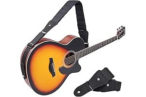 Premium Acoustic Guitar Strap with Built-In Pick Pocket