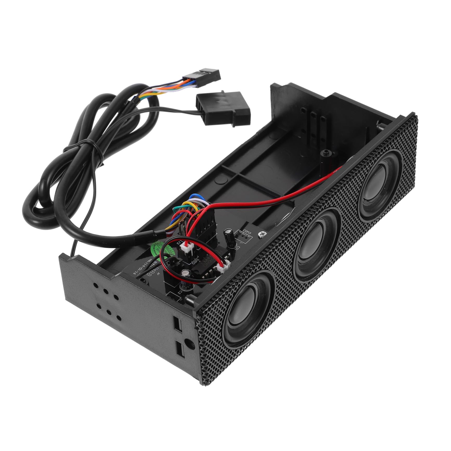 Hemobllo Altoparlante Stereo Surround per Pc, Pannello Anteriore del Case, Nero, in ABS, Resistente ai Graffi, per Musica e Audio