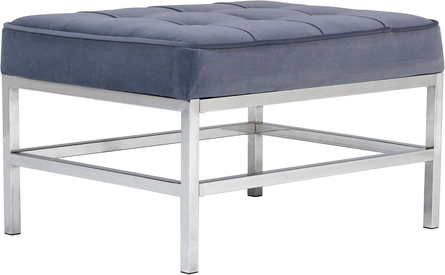 Flаѕh Sаlе Buу 1 gеt 1 Studio Designs Home 30" W Ashlar Modern Tufted Accent Ottoman, Chrome Additional Seating or Footrest for Living Room or Office, Polyester Fabric, Velvet Slate Blue Flаѕh Sаlе Buу 1 gеt 1 Studio Designs Home 30" W Ashlar Modern Tufted Accent Ottoman, Chrome Additional Seating or Footrest for Living Room or Office, Polyester Fabric, Velvet Slate Blue
