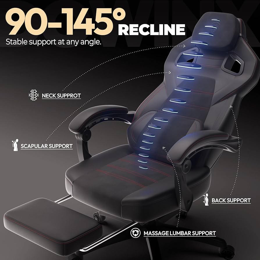 Amazon.com: Dowinx PU Leather Gaming Chair with Footrest, Big and