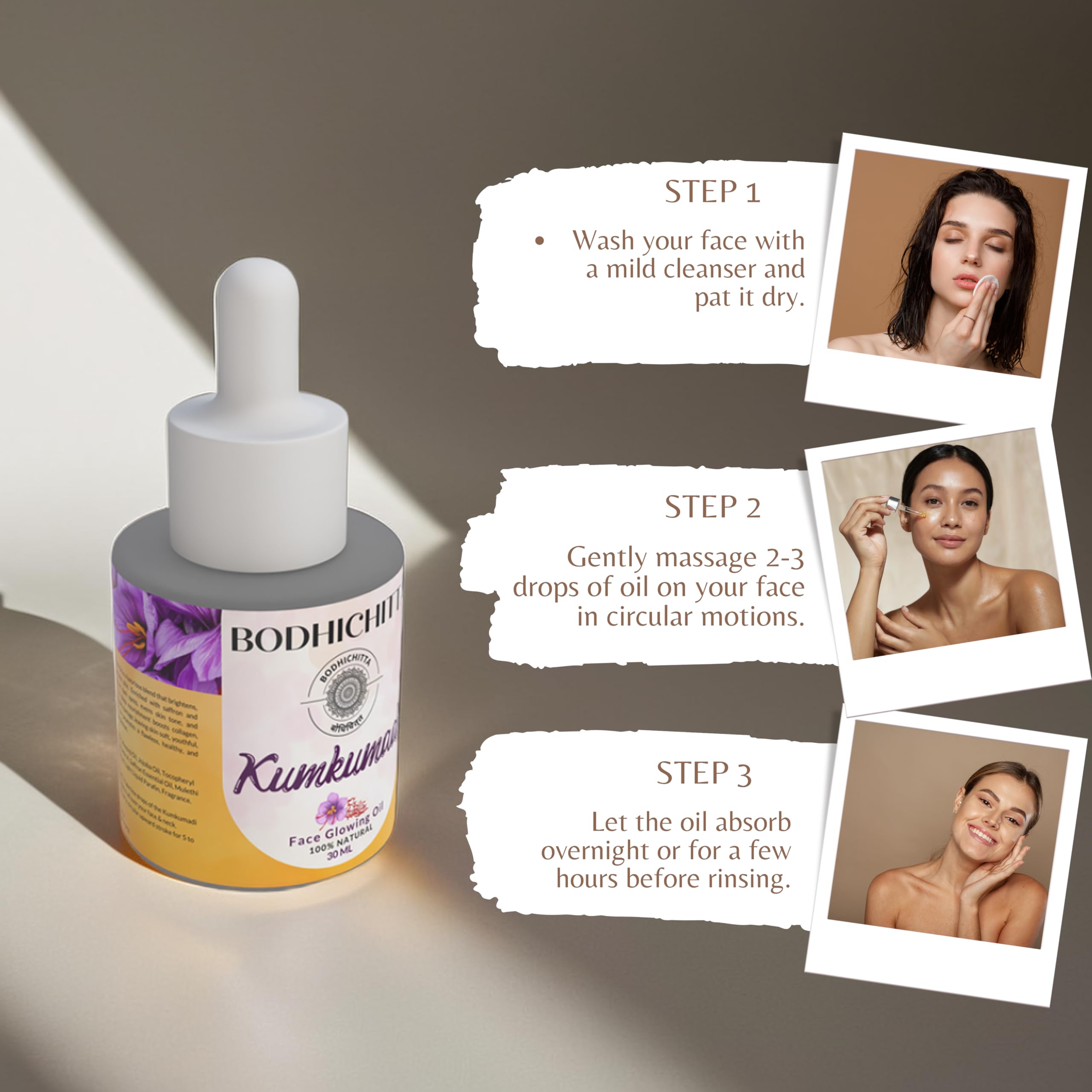 Bodhichitta Kumkumadi Oil β Ayurvedic Facial Oil for Radiant Skin Glow, Even Tone & Natural Skin Rejuvenation 60ml 2