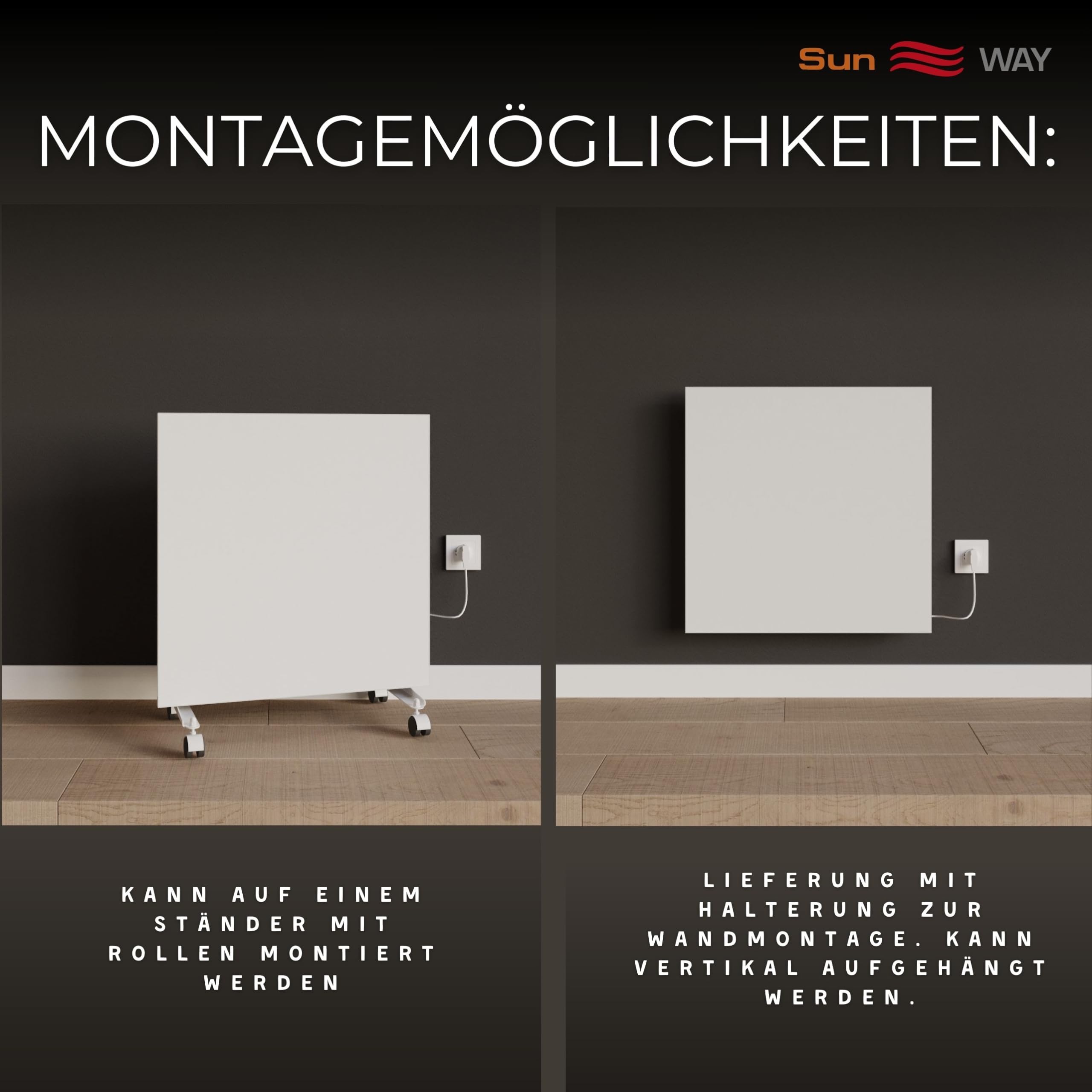 Ceramiczny grzejnik. Konwektor podczerwieni. Sun WAY TCH-RA 500 watt | Ogrzewanie do 10 m² Z wbudowanym programatorem