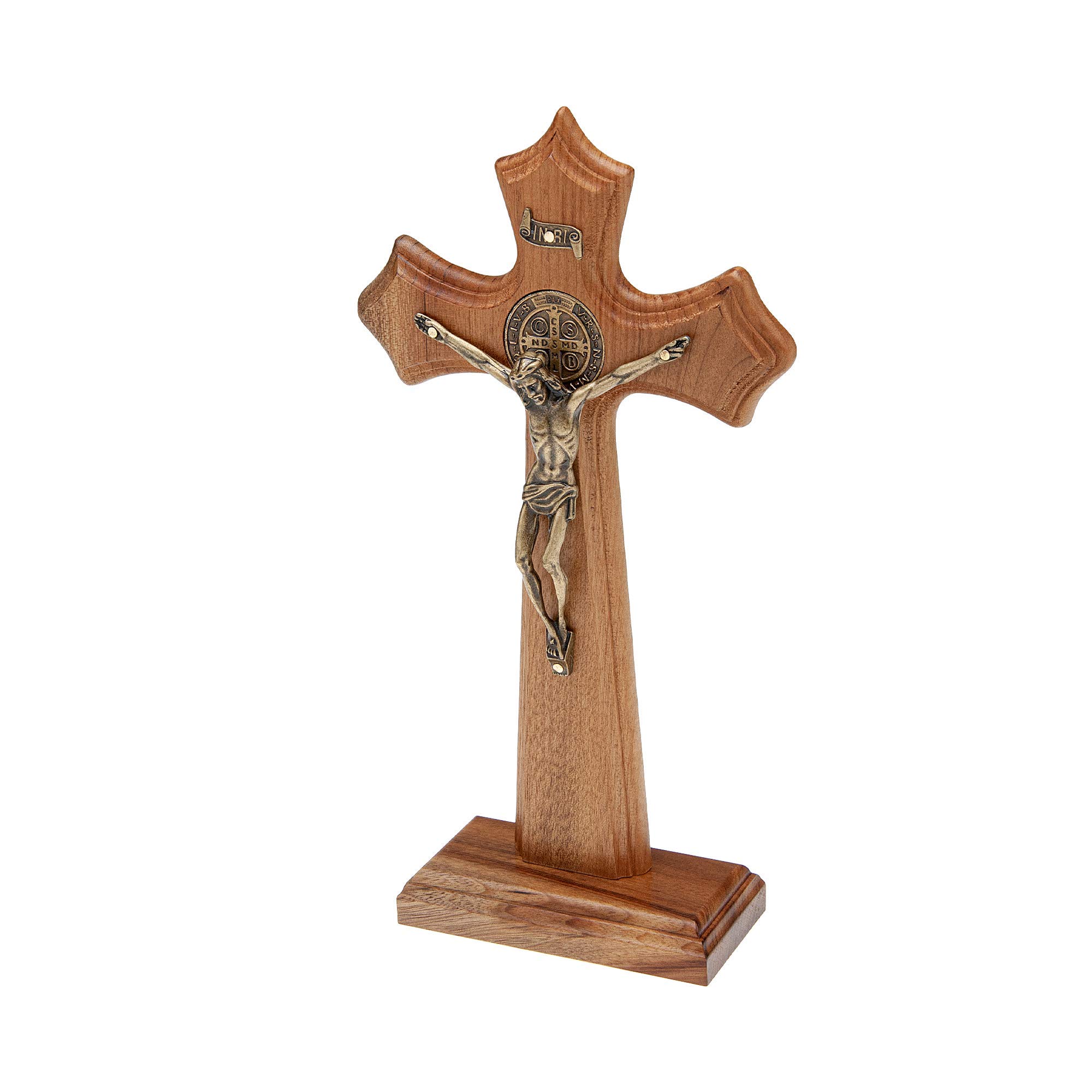 Intercession Wall and Table Wooden Crucifix (Antique Gold)