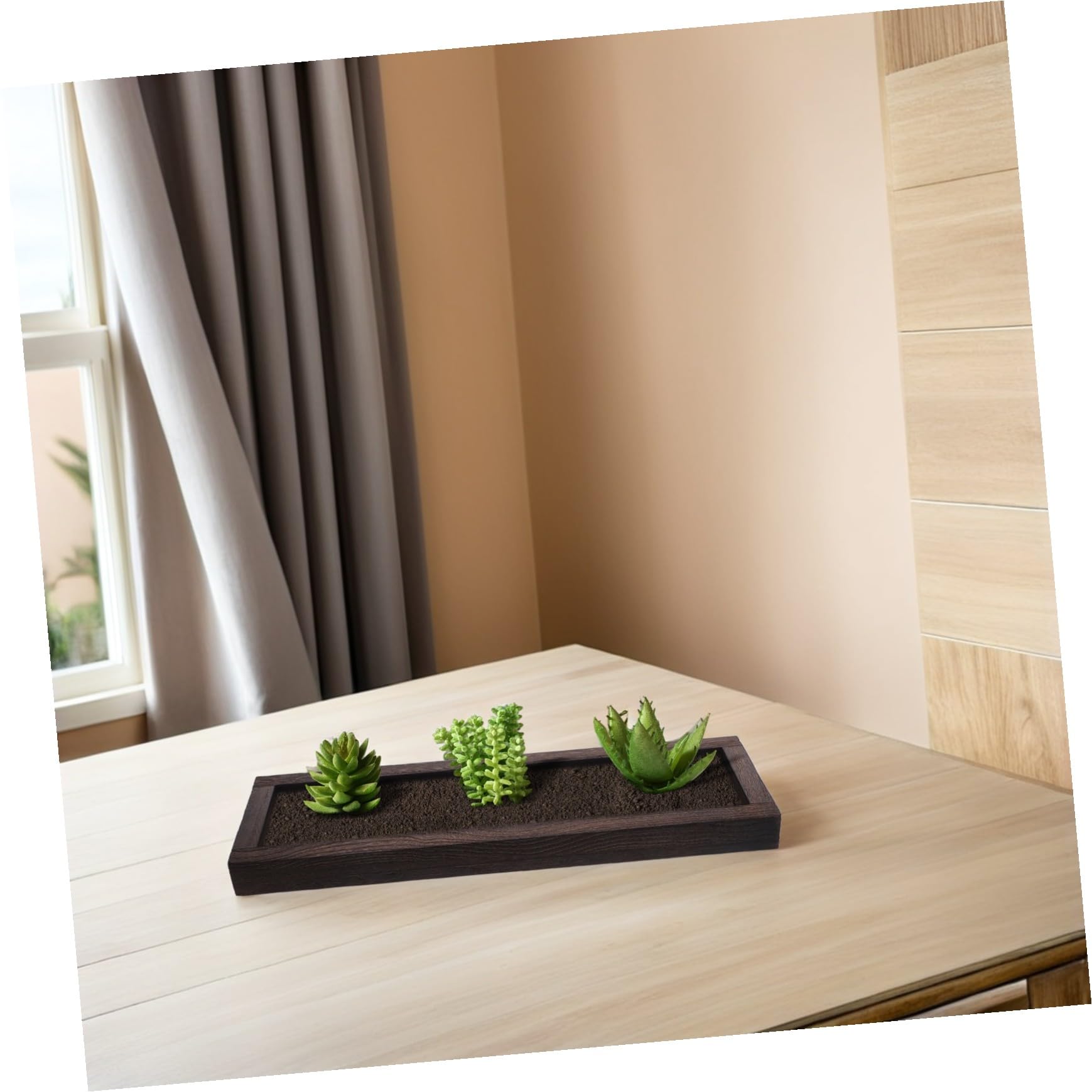 Bandeja Decorativa de Madera Rústica Alargada para Velas y Organización Soporte Versátil para Perfume y Joyería para Encimeras de Cocina Baño y Comedor Estilo Farmhouse