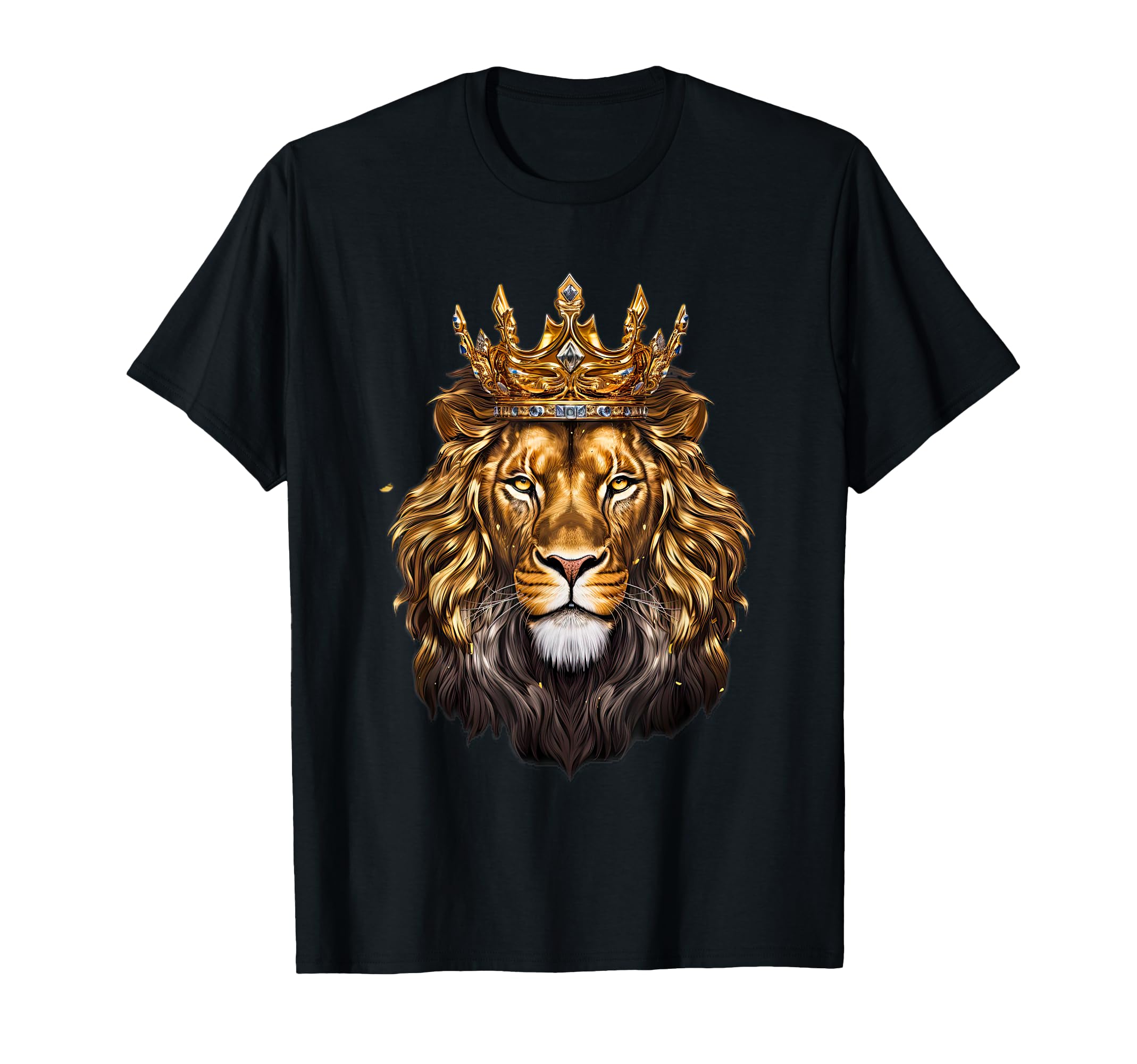 Lion Head Golden Crowned Biblical Lion of Judah T-Shirt