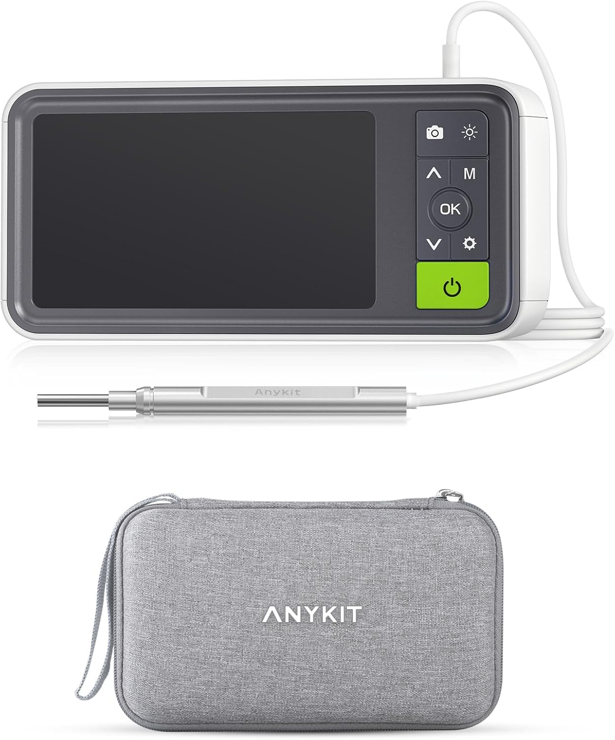 Anykit Digital Otoscope with Gyroscope, 4.5 Inches Screen, 3.9mm Ear Scope Camera with 6 Lights, Ear Wax Removal Tool, 32GB Card, Supports Photo Snap and Video Recording