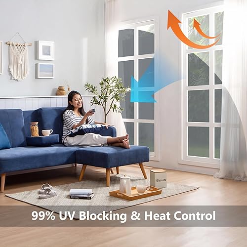 Miniatura 9 de LEMON CLOUD Película de bambú para ventana, película esmerilada para ventana, calcomanía decorativa para ventana, sin pegamento, calcomanías