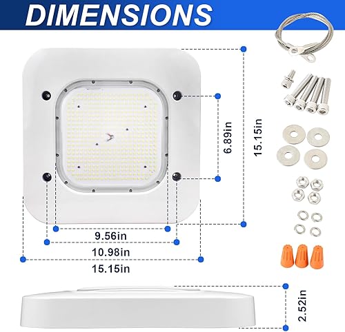 Miniatura 7 de Luz LED de toldo de 150 W, 21000 lm LED para gasolinera, luz de techo LED blanca fría de 5700 K, luz de techo LED de garaje (equivalente a 600 W