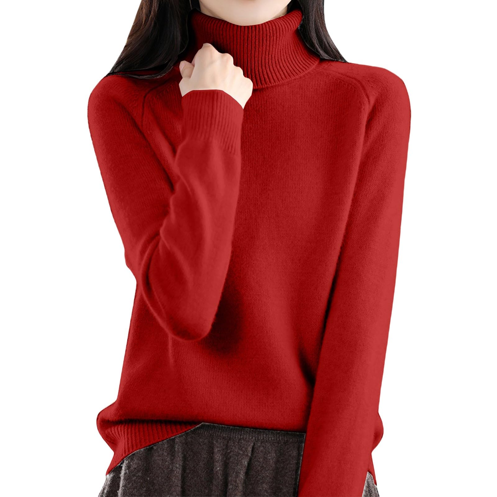 Cozy Cashmere Sweaters for Women Turtleneck Soft Pullover Tops Fall Winter Plus Size Dressy Casual Sweater 2025