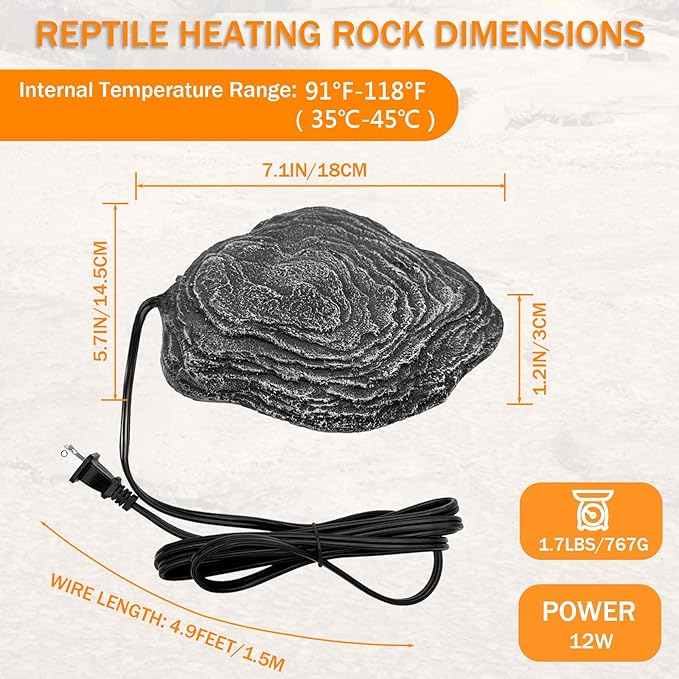 Roca térmica para terrario de reptiles con control termostático miniatura 2