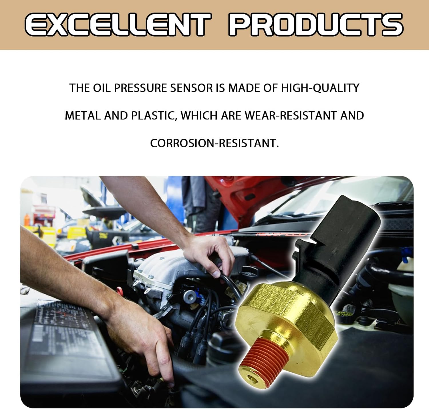 Oil Pressure Sending Unit Engine Oil Pressure Sensor Switch, Oil Pressure Switch for Dodge Jeep Chrysler Ram Replace 5149064AA 5149062AA 56028807AB Transmission Oil Sensor Sender Switch
