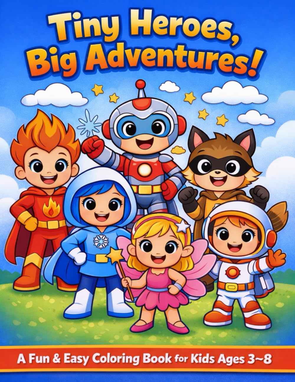 Tiny Heroes, Big Adventures!: A Fun & Easy Coloring Book for Kids Ages 3–8
