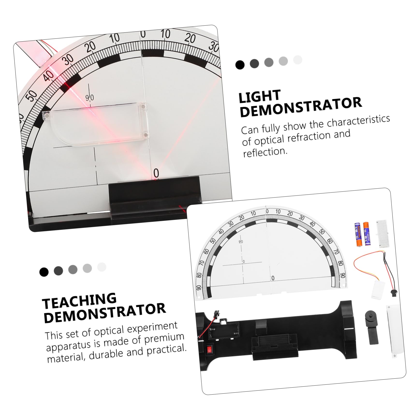 Holibanna Optics Kit Light Prism Refraction Reflection Demonstrator for Science Classrooms Easy to Use