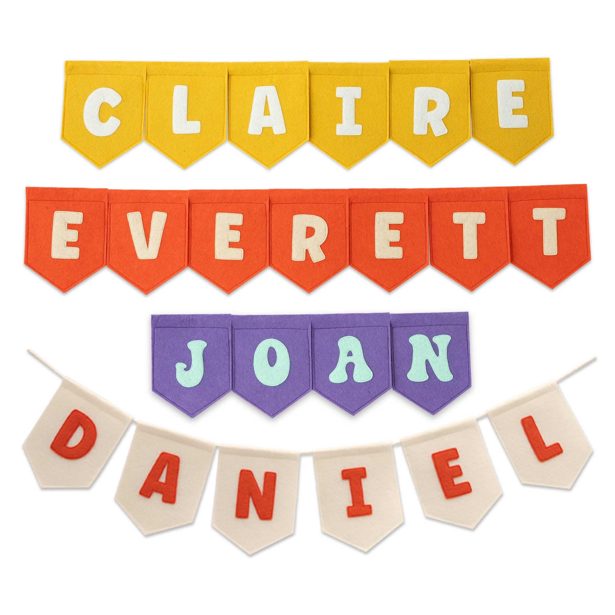 Personalized Premium Handmade Name Felt Bunting Banner for Nursery, Playroom, Special Occasion, Charming Wall Decoration, Customizable Choice of Colors and Letters, Meticulously Sewn by Skilled Artist