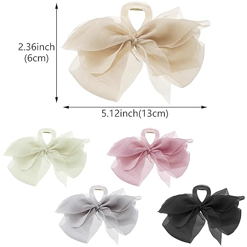 Miniatura 2 de 5 pinzas de malla de tul para el cabello, pinzas de gasa con lazo, pinzas para el pelo grandes, pinzas para el pelo con lazo grande, pinzas