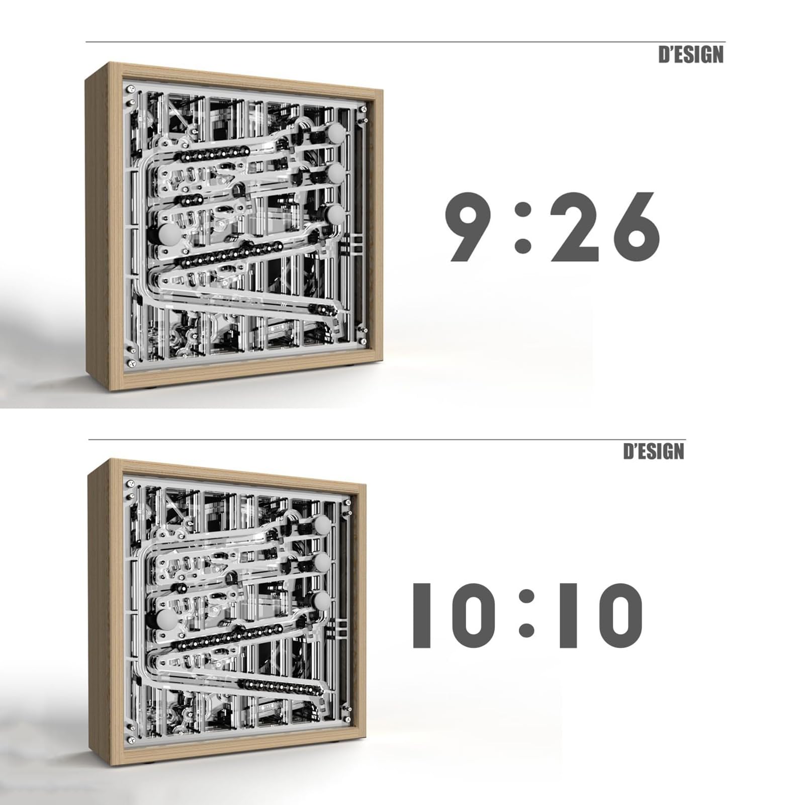 Timer Z Toczącą Się Kulą Drewniany Mechaniczny Timer Odliczający Czas Do | Mechaniczny Timer Z Toczącą Się Kulą Z Obudową Z Litego Drewna Komora PMMA Konstrukcja Z 4 Torami Kulki Ze Stali(A)