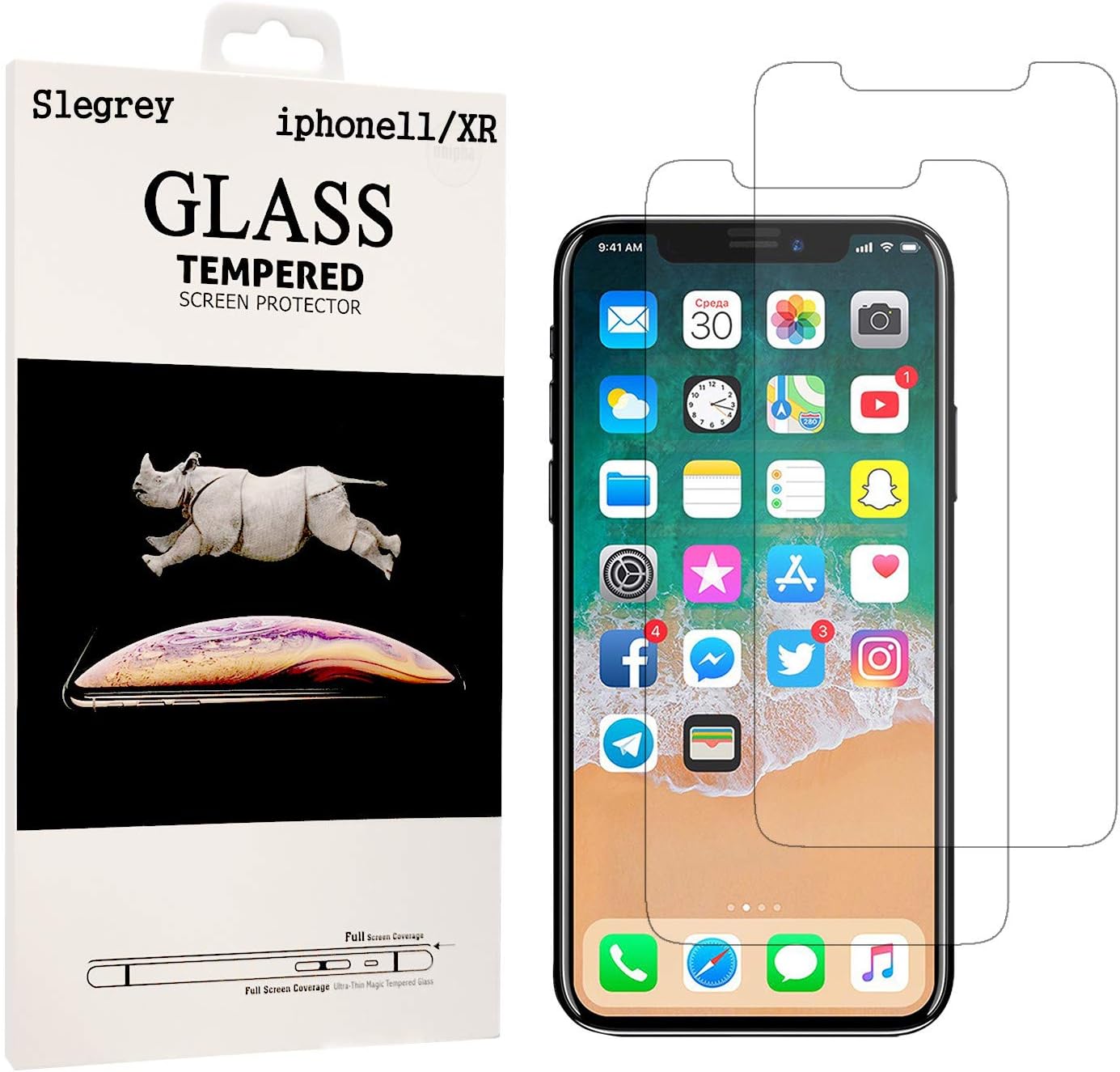 Screen Protector for IPhone 11 and IPhone XR, [2 Pack] Premium Tempered Glass [High Definition] [Ultra Thin] [6.1"]