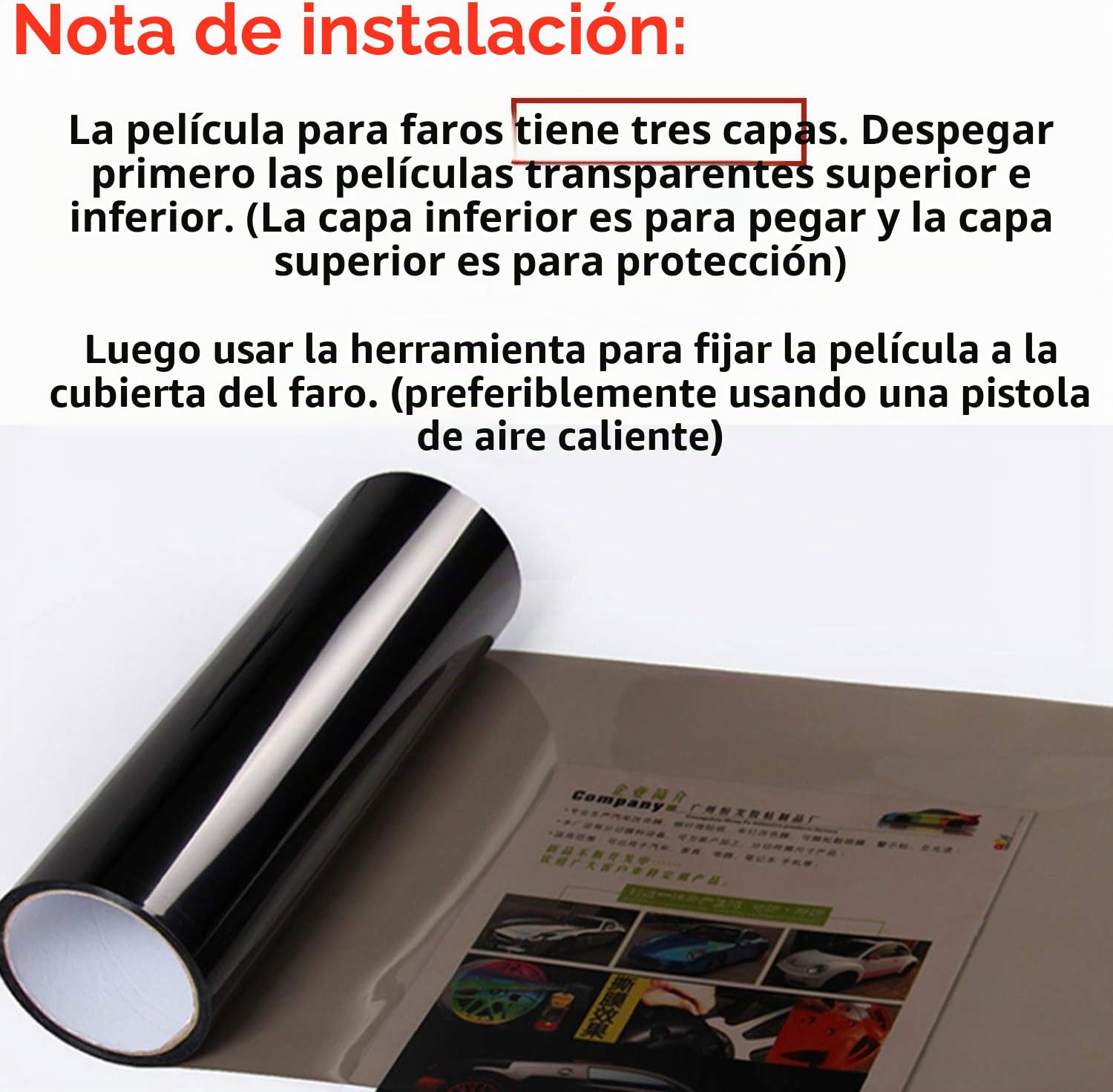 Láminas para Faro,30 * 300cm,PVC Protector Film Autoadhesivo Vinilo Pegatina para Faros de Coche,Película de Luz para Automóvil,2 raspadores,1 Cuchillo de trinchar-Negro