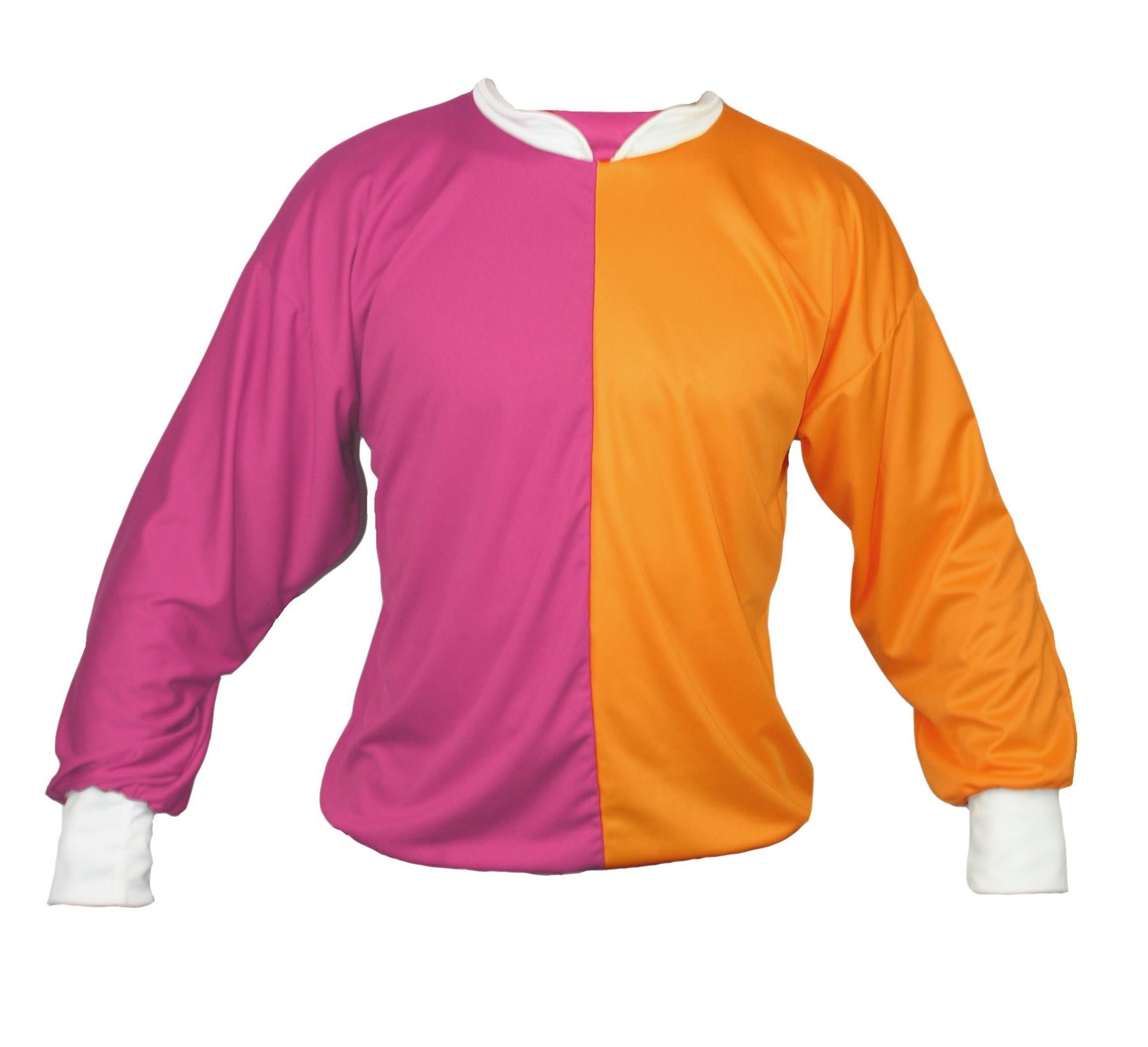 Adults Horse Racing Top Jockey Jersey Silks Colours Equestrian Cheltenham National Fancy Dress [Hot Pink & Orange] — image 1