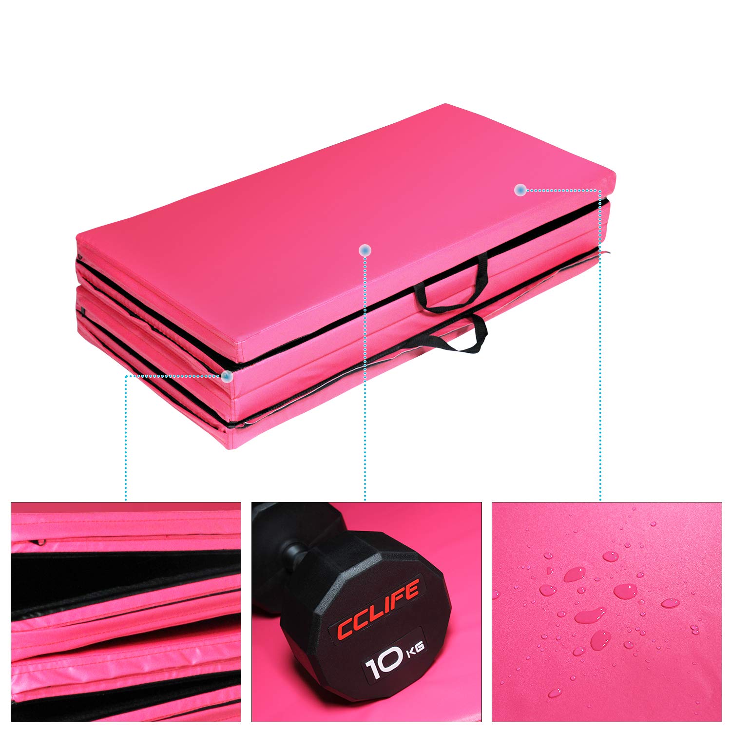 CCLIFE Colchoneta Plegable Gimnasia Espuma 180x80x5cm 200x100x5cm Antideslizante Resistente
