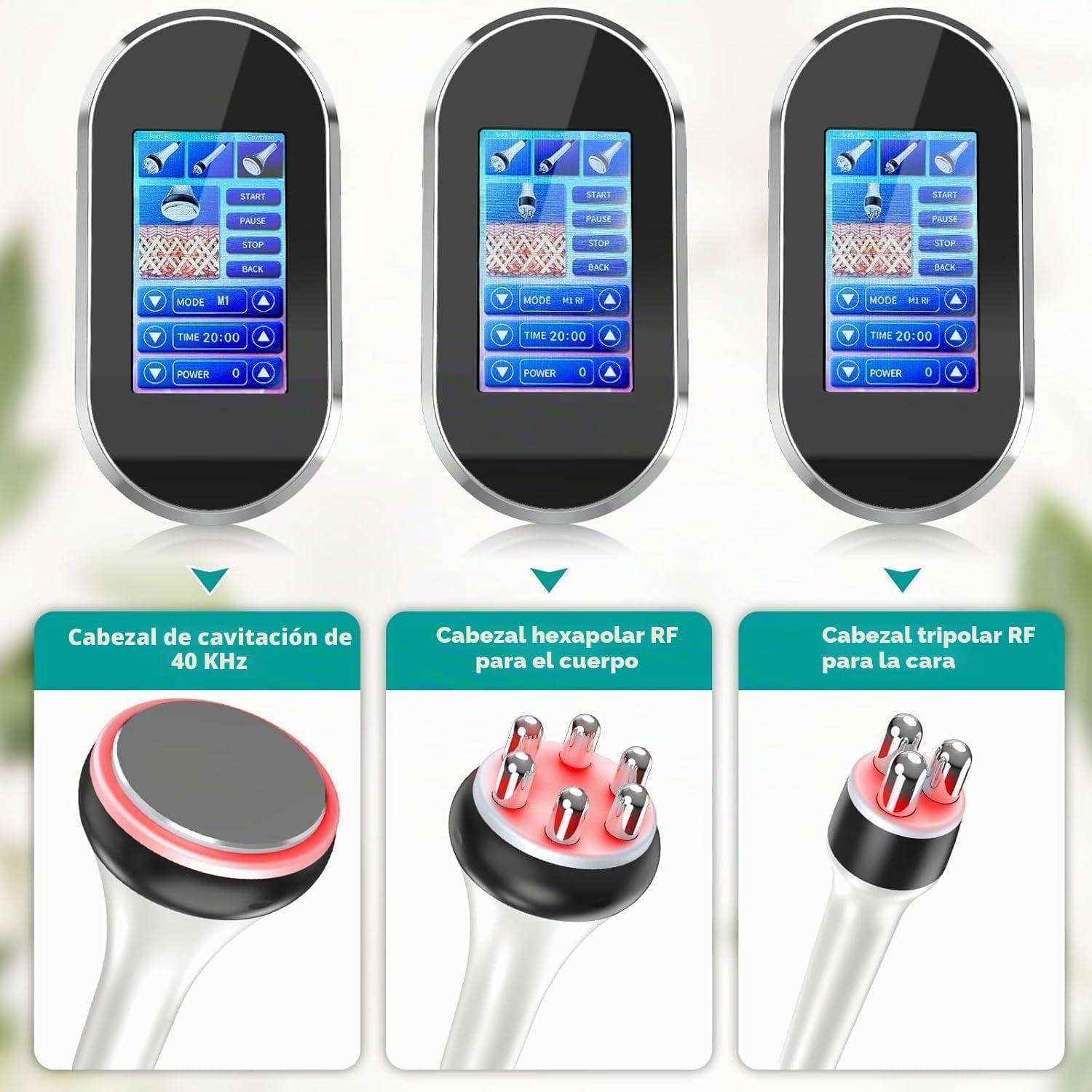 Dispositivo de masaje corporal 3 en 1, máquina de cavitación de 40 K, máquina de radiofrecuencia, equipo de belleza, masajeador adelgazante facial