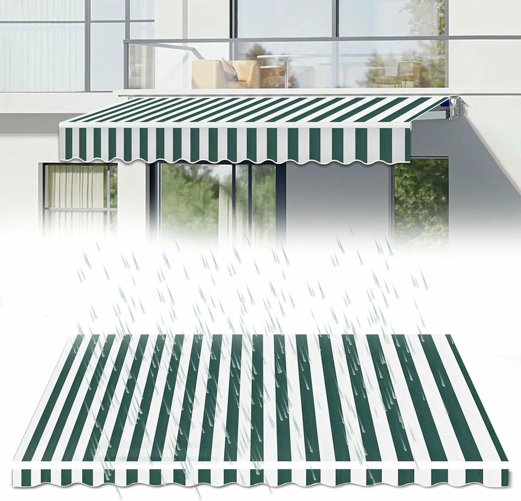 Tissu de rechange pour portes et balcons bâche rétractable 3,7x3m
