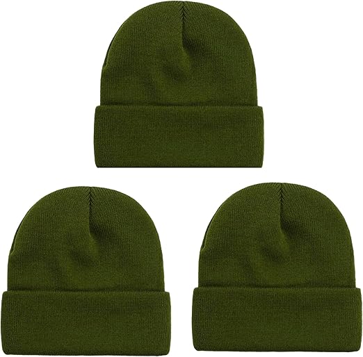 NPQQUAN 3 Packs Unisex Beanie Hats for Men Women Winter Knit Beanies