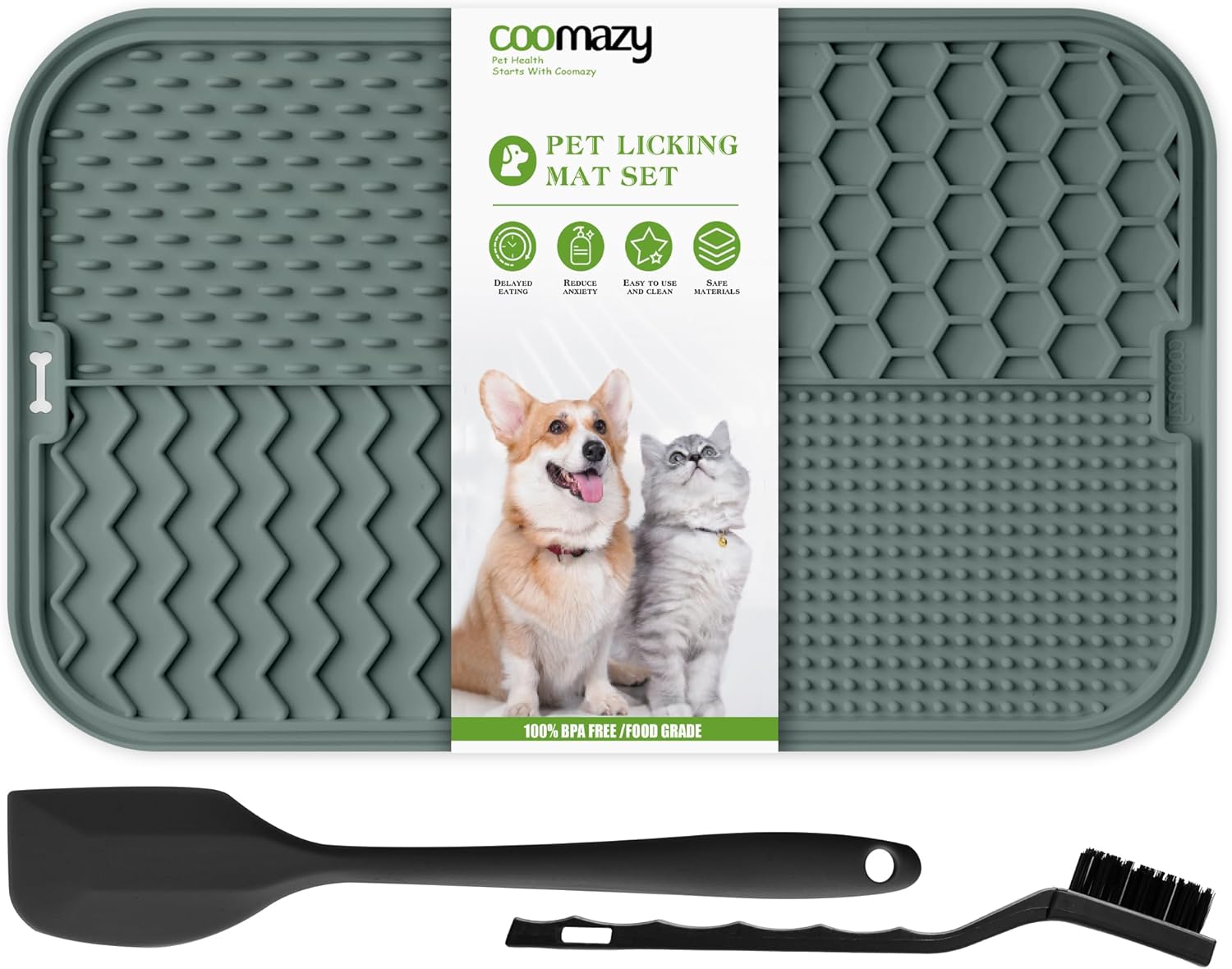 Coomazy Licky Mats for Dogs Large Dog Slow Feeding Lick Mats with