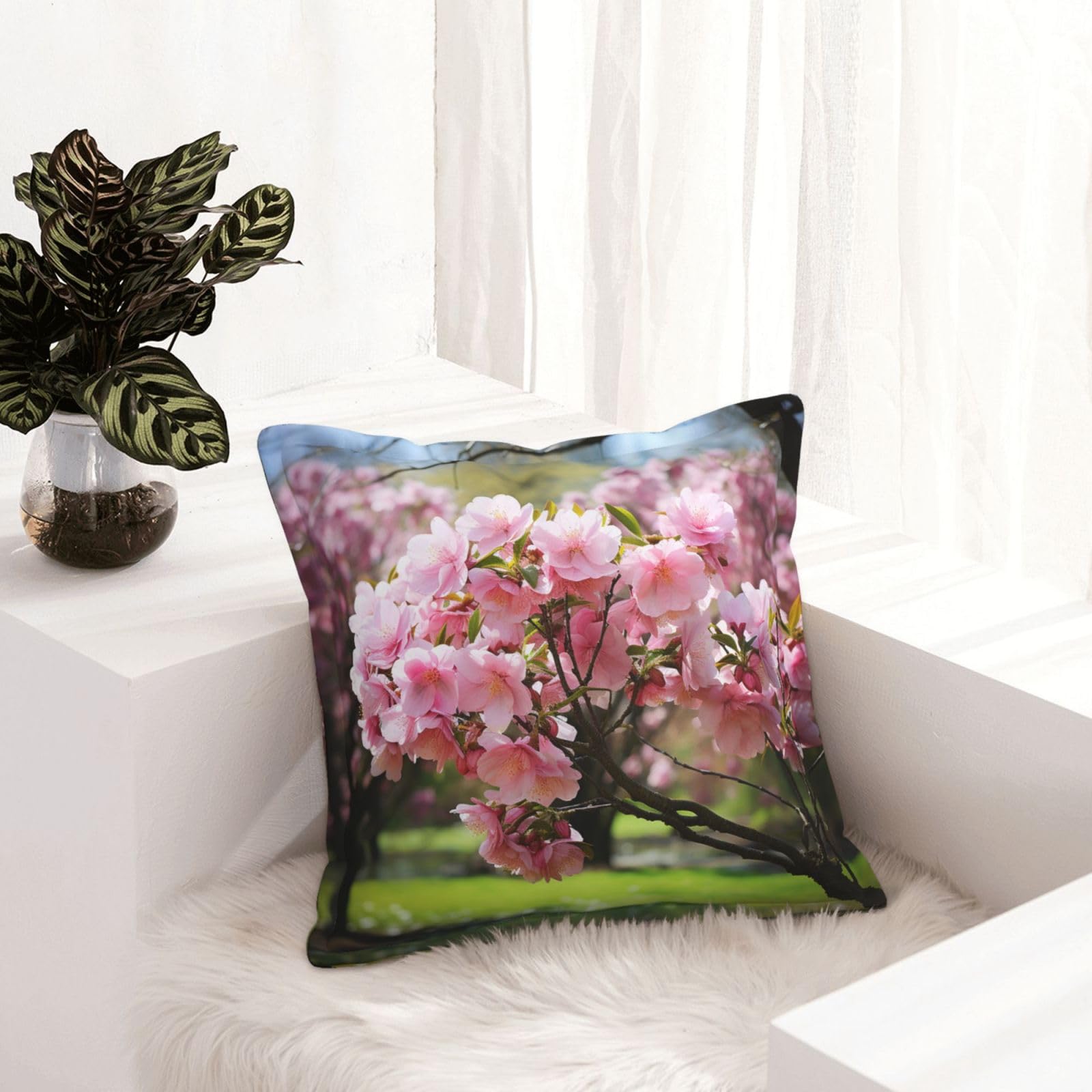 Housse de coussin en similicuir lavable pour canapé et lit, lot de 2 taies florales rustiques