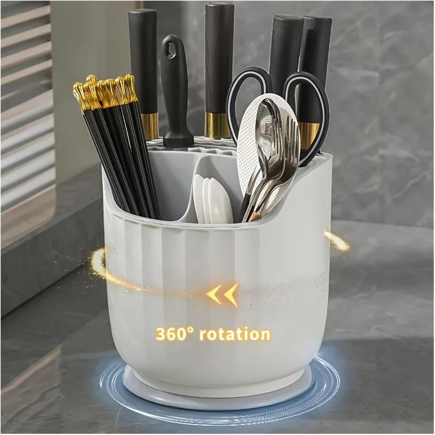 1pcs, Multi-functional Chopsticks Integrated Storage Box Household Rack Kitchen Rotary Knife Holder(Green)