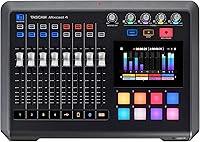 Vista 1 de TASCAM Mezclador de transmisión de podcasts Mixcast 4, grabadora e interfaz de audio USB: cuatro entradas de micrófono XLR/TRS, pantalla táctil
