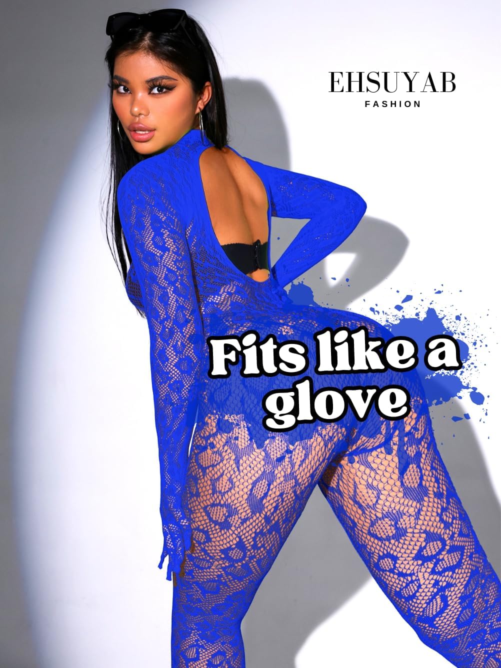 Sexy Lace Leopard Jumpsuit For Women, Fishnet Bodysuit Glow Party Club, Poster One Piece Mesh Full Body Rave Outfits - Image 3