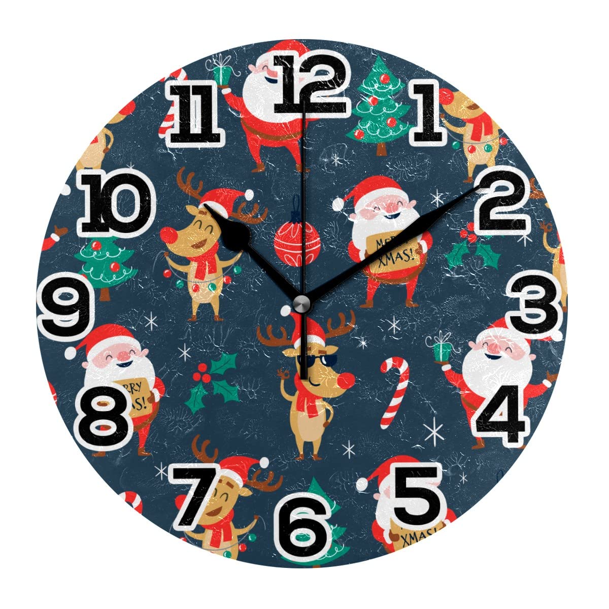 Horloge murale ronde Père Noël, le cadeau idéal pour décorer la chambre des enfants