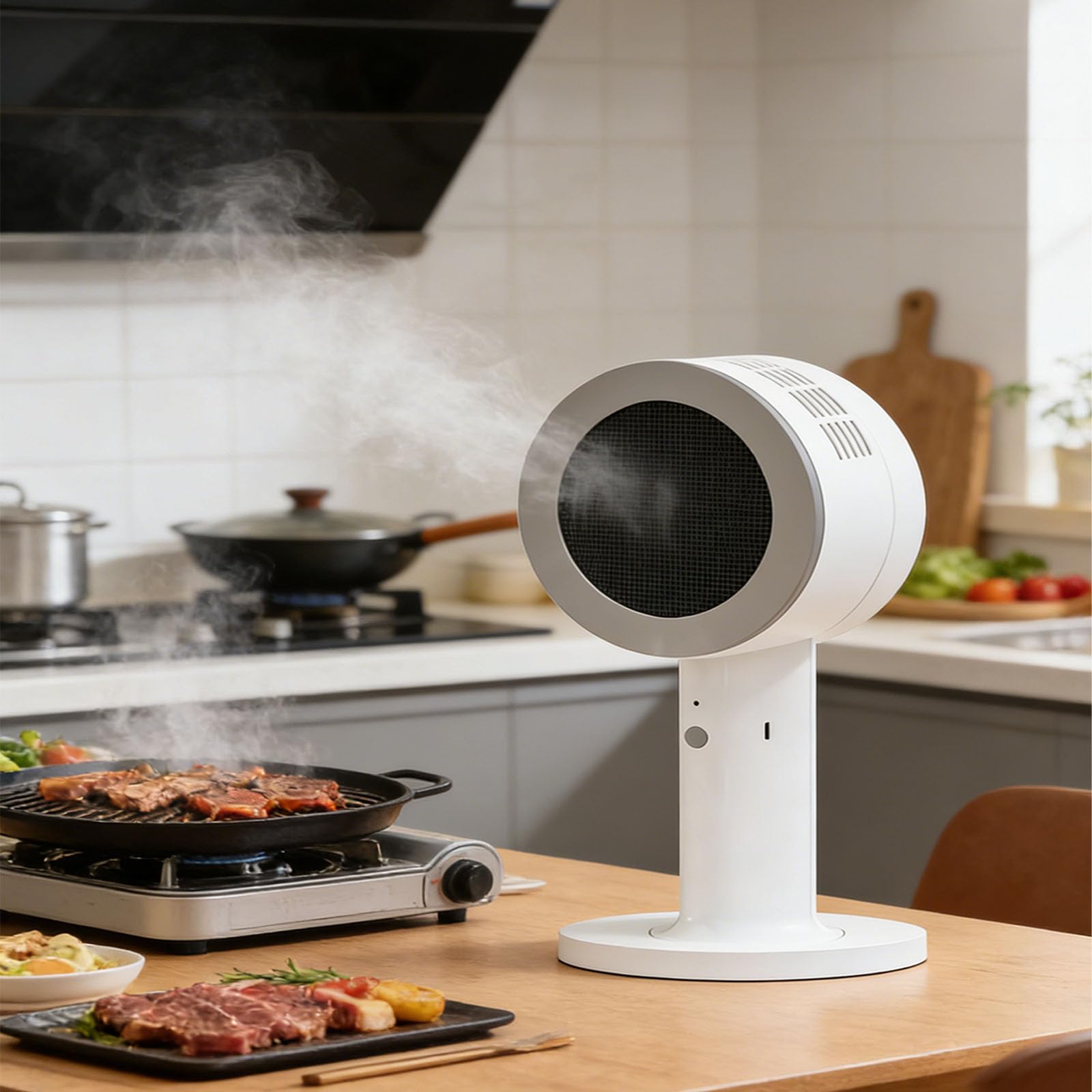 Desktop Range Hood, Portable Desktop Fume Extractor, Features Two speed Adjustment, and Is Detachable for Easy Cleaning.Suitable for Indoor Grilling, Hot Pot and Camping.