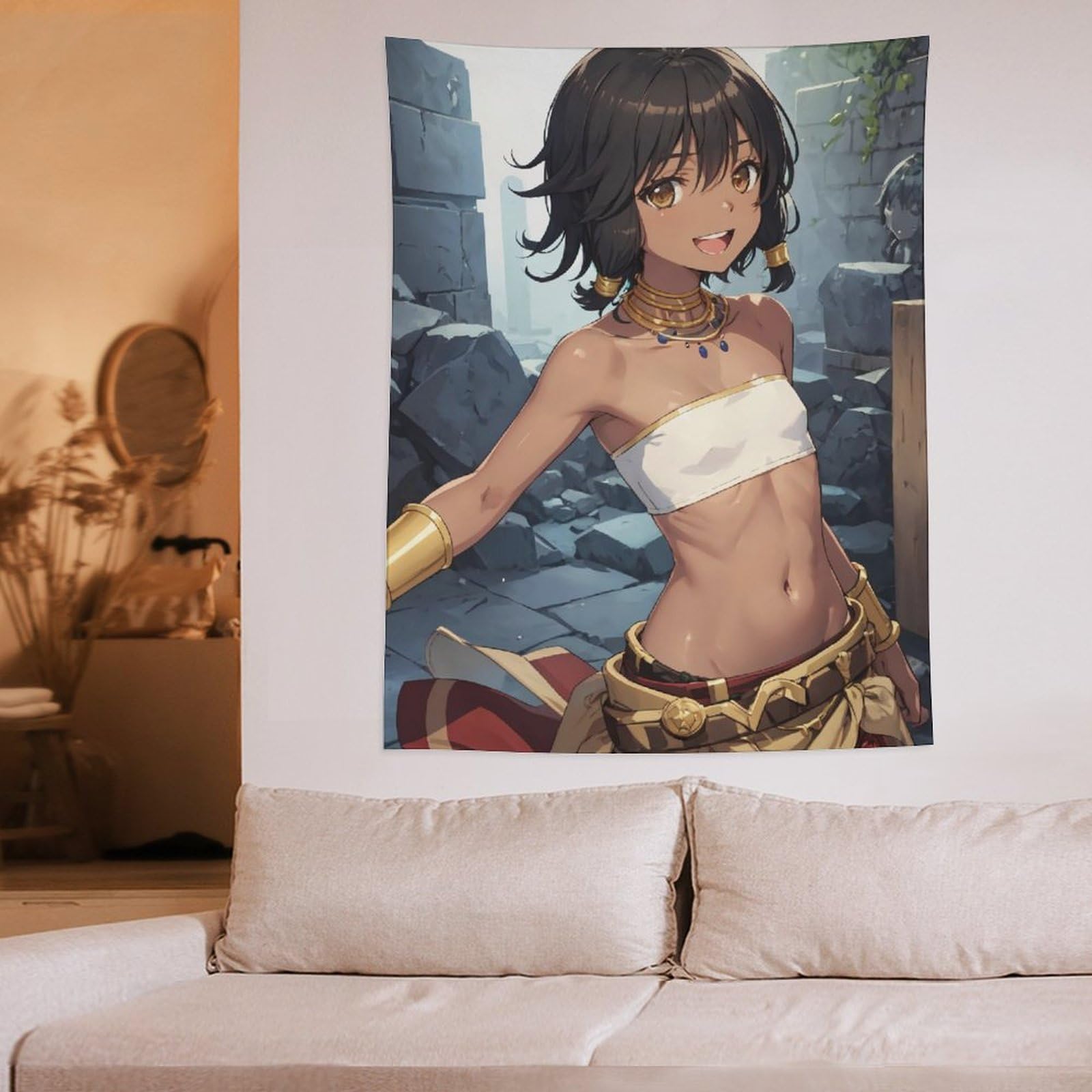 Amazon.co.jp: 壁タペストリー 可愛い キャラクター柄 ダンまち