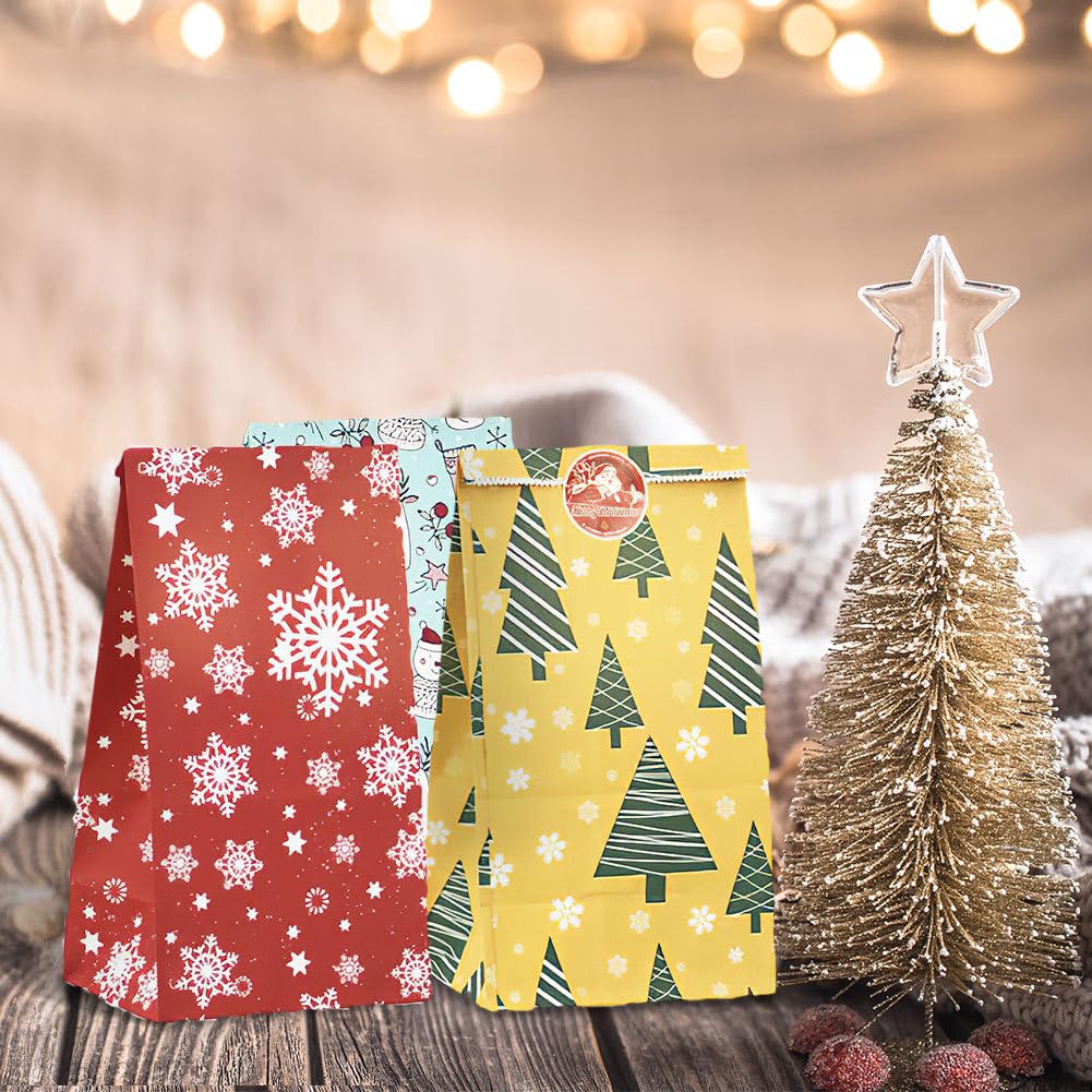 Fzopo Christmas Bags Bulk Set Includes 4 Extra Large 4 Large 4 Medium With Gift Tags Christmas Print Gift Bags Assorted Sizes For Wrapping Holiday Gifts (12 Designs