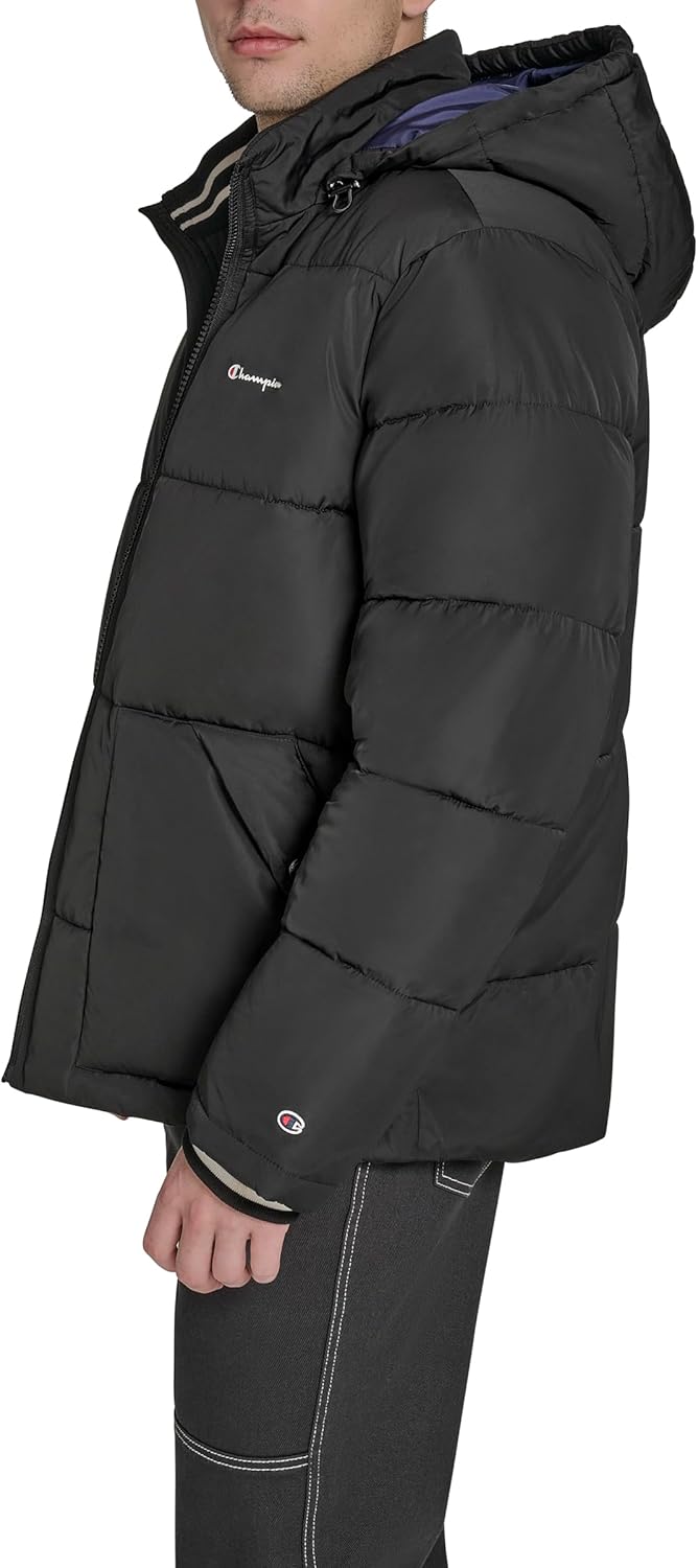 Champion Men's Quilted Full-zip Hooded Puffer Jacket