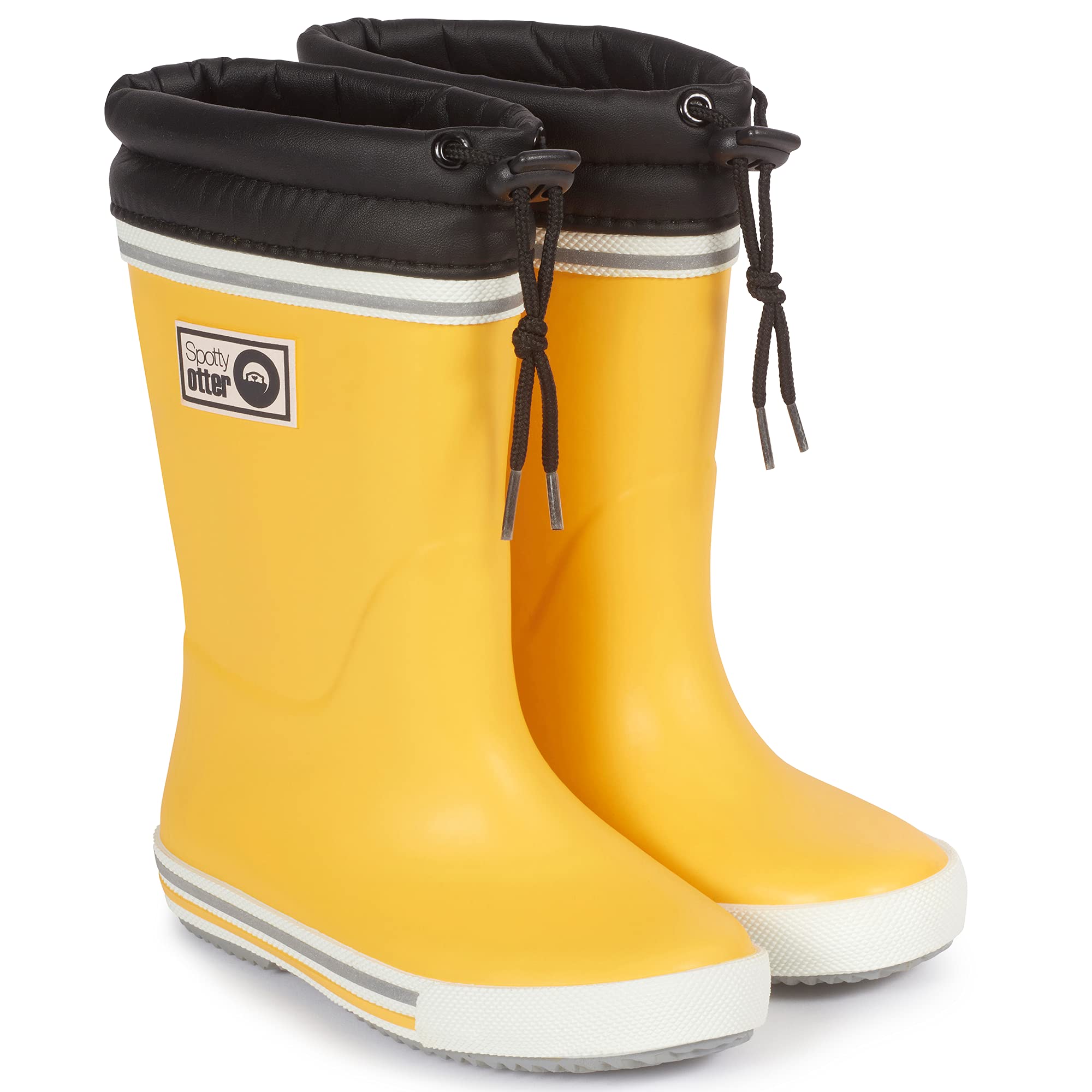 Spotty OtterForest Leader Fleece Lined Wellies - Yellow - UK 3