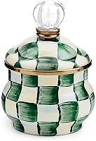 Vista 7 de MACKENZIE-CHILDS Azucarero con tapa esmaltada, tazón pequeño para servir con tapa, capacidad de 10 onzas, azul y blanco Royal Check