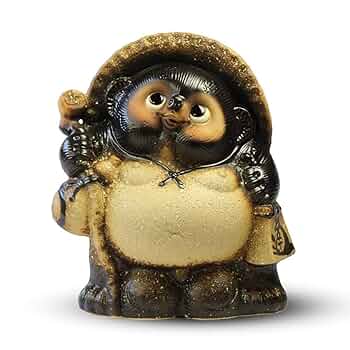 信楽だぬき朱肉池 1円 信玄焼 高橋楽斎 タヌキ 朱肉池 高さ約5.5