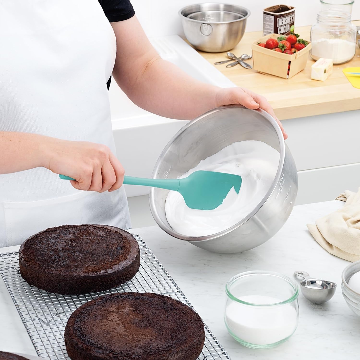 Tovolo Flex-Core szpatułka silikonowa, stożkowa, silikonowa krawędź do skrobania, ergonomiczny uchwyt, odporna na wysokie temperatury, gumowa szpatułka, bez BPA, nadaje się do mycia w zmywarce
