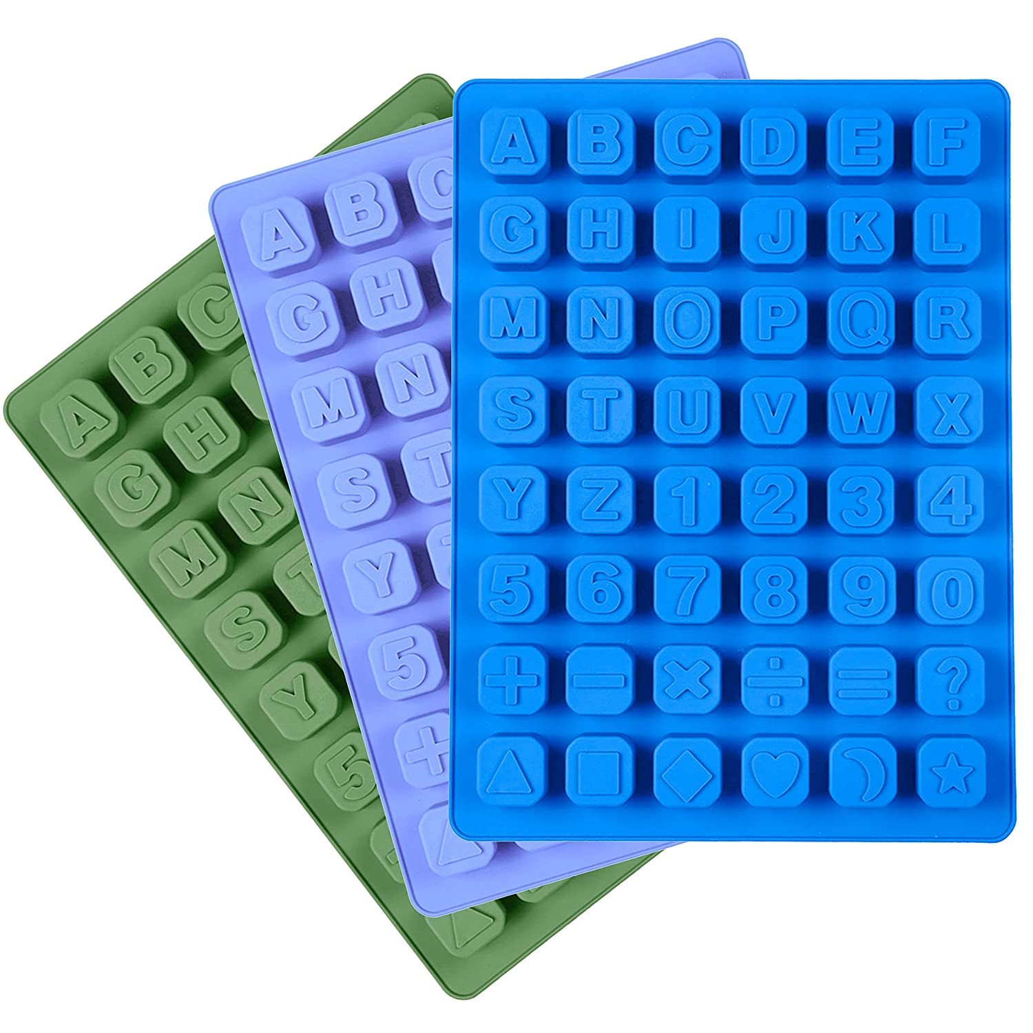 KARP Silicone 48 Cavity A to Z with Numbers and Signs Shape Brown Chocolate Mould, Ice Mould, Chocolate Decorating Mould Pack of 1 (Multicolor)