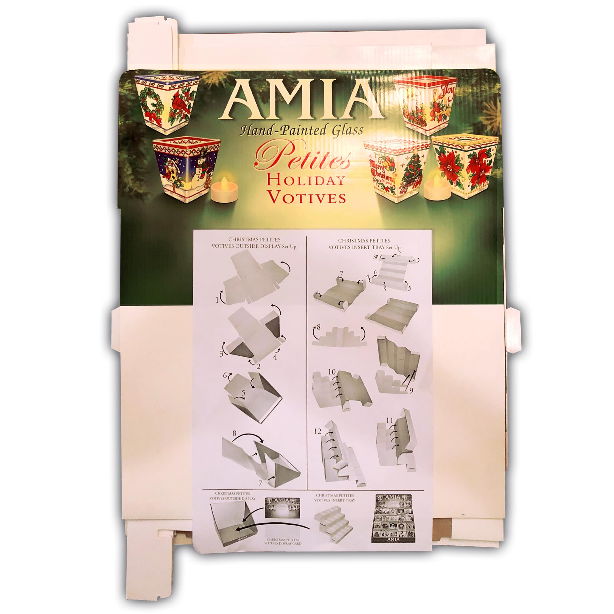 Portavelas de Navidad con vitral – Juego de 20 vasos para velas pintados a mano